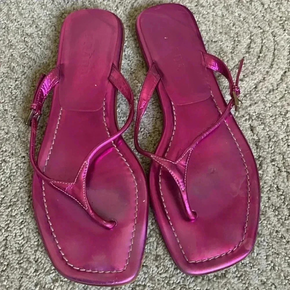 Two pairs Prada, flat metallic sandals - Picture 9 of 14